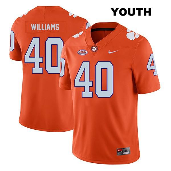 Youth Clemson Tigers #40 Greg Williams Stitched Orange Legend Authentic Nike NCAA College Football Jersey FKV7346DD